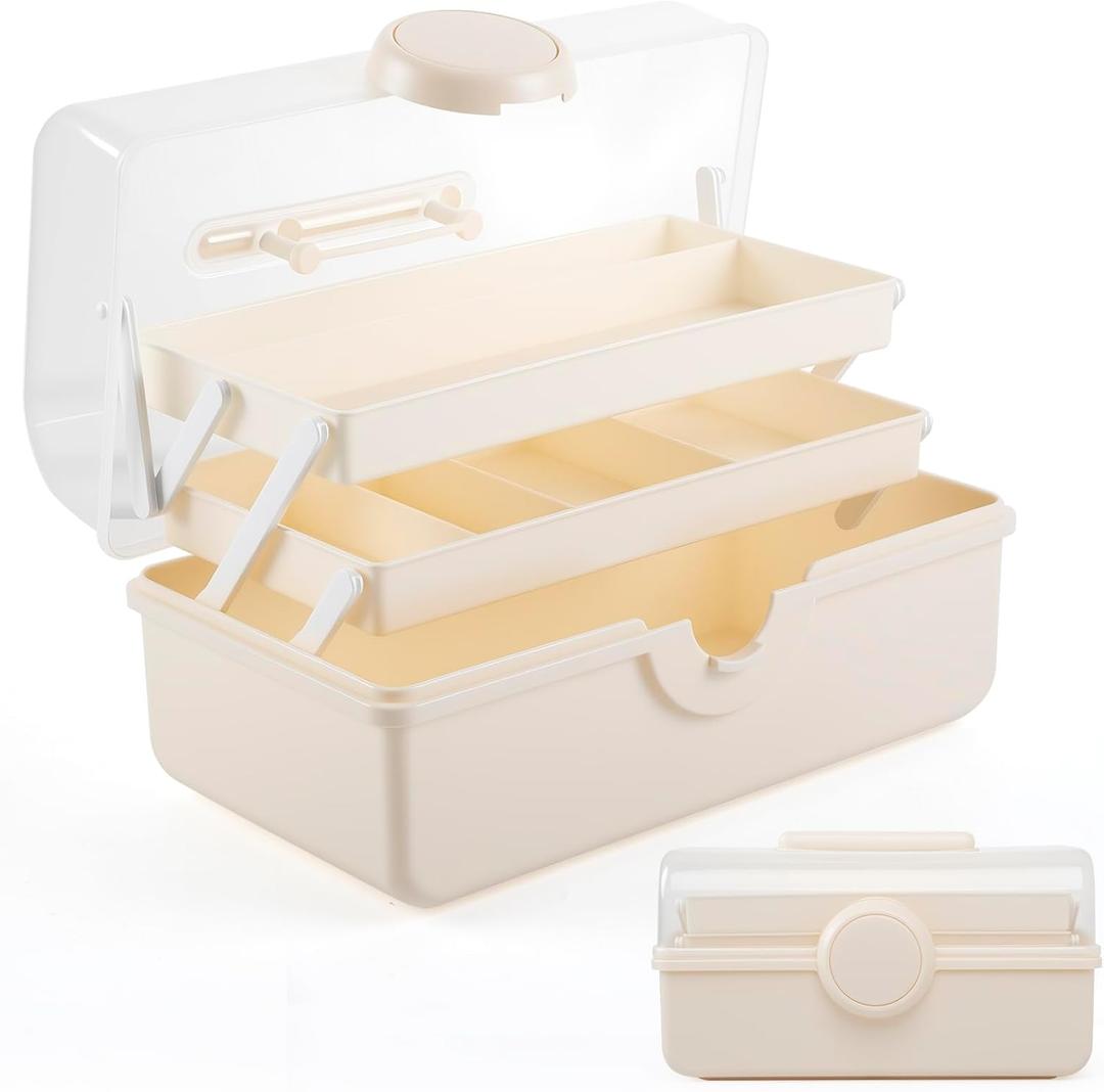 Portable 3-Tier Medicine Cabinet Organizer, Empty First Aid Kit Box for Home, Dorm & Travel