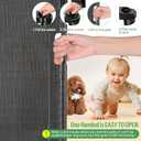 Retractable Baby Gate, Extra Wide Safety Kids or Pets Gate, 33 Tall, Extends to 55 Wide, Mesh Safety Dog Gate for Stairs, Indoor, Outdoor, Doorways, Hallways(33x55- Black)