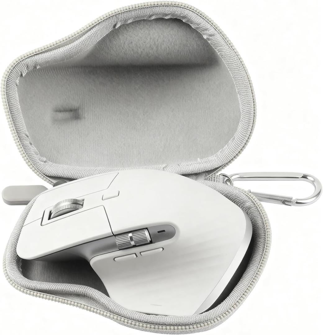 Hard Travel Storage Case Compatible with Logitech MX Master 4 / MX Master 3S / MX Master 3 / MX Matser 2S Advanced Mouse (Pale Grey)
