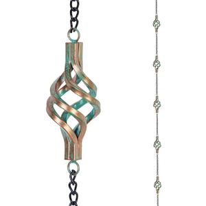 dreamysoul 9.7FT Rain Chain, Iron Rain Chain for Gutters, Bronze Bird Cage Decorative Rain Chains for Downspouts Adjustable Length