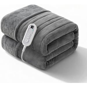 Heated Blanket Throw, Ultra Soft Flannel Electric Blanket, Consistent & Even Heating, Heated Throw with 8 Heat Levels 8-Hour Auto Off, Overheat Protection, Warm Gifts for Grandma (50"x60")