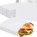EUSOAR Grease Bag Disposable, 100pcs 6.7"x6.7"x1.2" White Aluminum Foil Hamburger Sandwich Wrappers Bags, Grease Resistant Food Storage Packaging Bag for Hot Food, Bakery Cookies, Snack