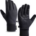 Winter Gloves Men & Women, Touch Screen Gloves Running Gloves Cycling Gloves Warm Gloves (Large, Black)