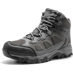 NORTIV 8 Men's Waterproof Hiking Boots Outdoor Mid Trekking Lightweight Mountaineering Shoes Paladin (8.5, Dark Grey)