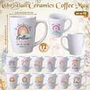 Widecook 12 Pcs Mother's Day Christian Coffee Mug Gifts Set for Women Men 12oz Bible Verses Ceramic Cup Religious Coffee Mugs for Pastor Family Church Party Favors Gifts, No Dishwasher (Rainbow)
