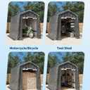 6X8 FT Heavy-Duty Portable Outdoor Storage Shed with Roll-Up Zipper Door & Vent, 240g Waterproof Carport Storage Shelter, UV-Resistant Canopy for Motorcycle, Firewood, Tools -Gray