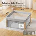 Foldable Baby Playpen, 51x51 Foldable Play Pen for Babies and Toddlers, Portable Playpen Indoor Outdoor, Kids Safety Area Travel Play Yard with Storage Bag Grey