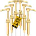 6 pack Coffee Syrup Pump Dispenser (Gold) - Compatible with Torani, Davinci and Skinny Syrup Bottles (750 ml 25.4 oz Bottles)