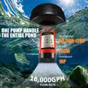 H1 Pond Fountain Aerator 750W 1HP - 16000 GPH Floating Aerating Pump with Timer, 110V-120V/100FT Power Cord/2 Nozzles Outdoor Water Circulation Jet System for Large Ponds, Lakes, Water Gardens