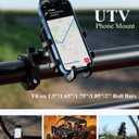 BRCOVAN UTV Phone Mount with Vibration Dampener, Adjustable Heavy Duty UTV Roll Cage Cellphone Holder Fit on 1.5''/1.65''/1.75''/1.85''/2'' Roll Bar, Compatible with 5.4''-6.9'' Smartphones