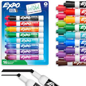 Expo Low Odor Dry Erase Markers Assorted Colors Chisel Tip - Pack of 16