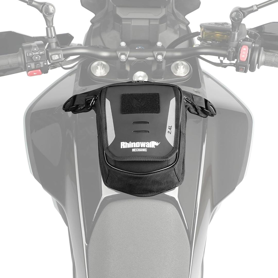 Rhinowalk Motorcycle Fuel Tank Bag,Magnetic and Strap on,Motorbike Tank Bag with Mobile Phone Pocket, Thigh bag,Leg Waist Chest Pouch,2.4L Backpack Motor Cycle Accessories