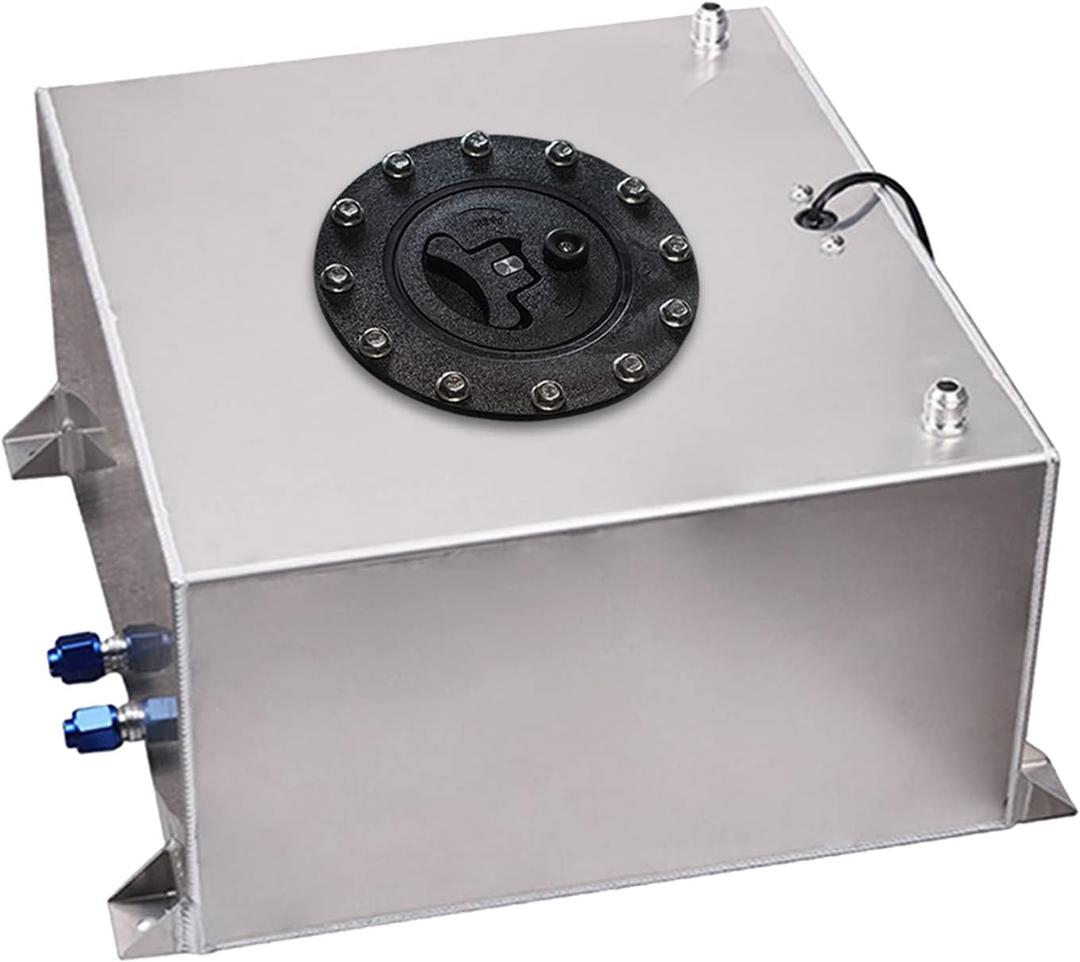 5 Gallon Fuel Cell Aluminum Polished with Cap Level Sender Silver
