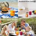10 Pack 34oz Plastic Cups with Lids and Straws, Disposable Iced Coffee Cups with Lids,Sturdy & Food Safe Drink Buckets for Cold/Hot Drinks,Smoothies, Fruit Drinks Cups Summer Beverages,Bar/Beach Party