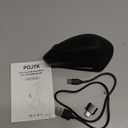 POJTK Ergonomic Wireless Rechargeable Mouse, Bluetooth+USB A+Type C(3 in 1) Connection, 5 Levels Up to 4800 DPI, 6 Silent Buttons, 2.4GHz Carpal Tunnel Vertical Mice, for Laptop, Desktop,MacBook-black