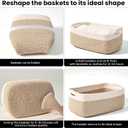 ICERZCZ Small Baskets for Organizing, Decorative Storage Baskets for Shelves, Storage Bins, Woven Baskets for Storage, Mini Basket for Nursery, 13"×8.5"×5.1" (3 Packs) Off White & Brown