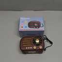 Radios Portable AM FM SW, Retro Radio with Speaker, Transistor Radio Bluetooth 5.3, Rechargeable Battery Powered, TWS, Support TF Card/MP3/USB Playing, Gifts for Senior, Dark Wood