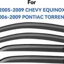 Window Visors Rain Guards for 2005 2006 2007 2008 2009 Chevy Equinox, Out-Channel Window Vent Wind Deflectors Visors Shades for 2006-2009 Pontiac Torrent