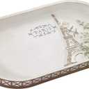Avanti Linens - Vanity Tray, 100% Hand-Painted Resin Bathroom Accessories, Elegant Home Decor (Paris Botanique)