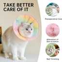 Touchdog Soft Cat Cone Collar, Waterproof Recovery Collar for Cats After Surgery, Lightweight Elizabethan Collar for Kittens (Pink Grad, S)