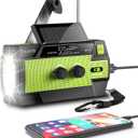 Emergency-Radio,Puiuisoul 4000mAh Weather Radios with Hand Crank & Solar Charging,Portable 3 Gear LED Flashlight,SOS Alarm, AM/FM/NOAA,Motion Sensor Reading Lamp