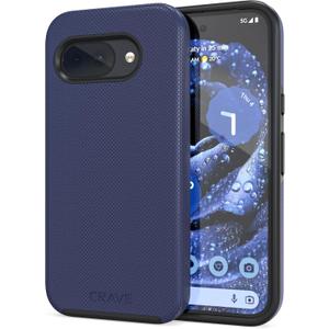 Crave for Google Pixel 9a Case, Shockproof Protection Dual Layer Case for Google Pixel 9a (6.3 inch) - Navy