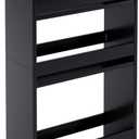 MARTY Rolling Storage Cart 4-Tier Black Kitchen Cart with Wheels, Slim Storage Cart with Handle Slide Out Utility Cart Shelving Unit Organizer Trolley for Laundry Narrow Places Bathroom Small Corner (5.51"D x 15.75"W x 31.5"H)