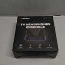 Wireless Headphones for TV Watching, TV Headphones with Transmitter Charging Base, Bluetooth V5.3, No Lip-Sync Delay, Clear Voice, Plug & Play, Comfortable, Gifts for Elderly/Seniors (Black)