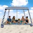 AMMSUN Portable Beach Cabana, 8'×8' Beach Canopy, Easy Set up and Take Down, Cabana Tent with Sand Pockets，Foldable Beach Tent Sun Shelter Family-Sized Beach shelter UPF50+, 6.9'×6.9'