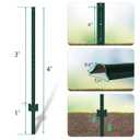 FOREHOGAR Metal Fence Post 4 Feet Green, Pack of 15, T Posts for Wire Fence, No Dig Steel U Post Fencing for Lawn Garden Wire Mesh Fence Poles Sign Outdoor Light Duty