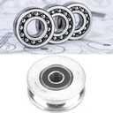 Wire Rope Wheel, Deep U Groove Pulley, Double Bearing Wheel Block Wire Rope Lifting Guide (diameter 48mm)
