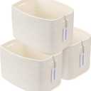Cotton Rope storage Basket Bins Woven Basket for Organizing Shelves Rectangle Decorative Baskets For storage Clothes Toys Books Towels Square Wicker Nursery basket organizer 3 pack white