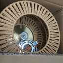 Rattan Ceiling Light Fixture, Bohemian Modern Woven, Boho Flush Mount, 9.84inch