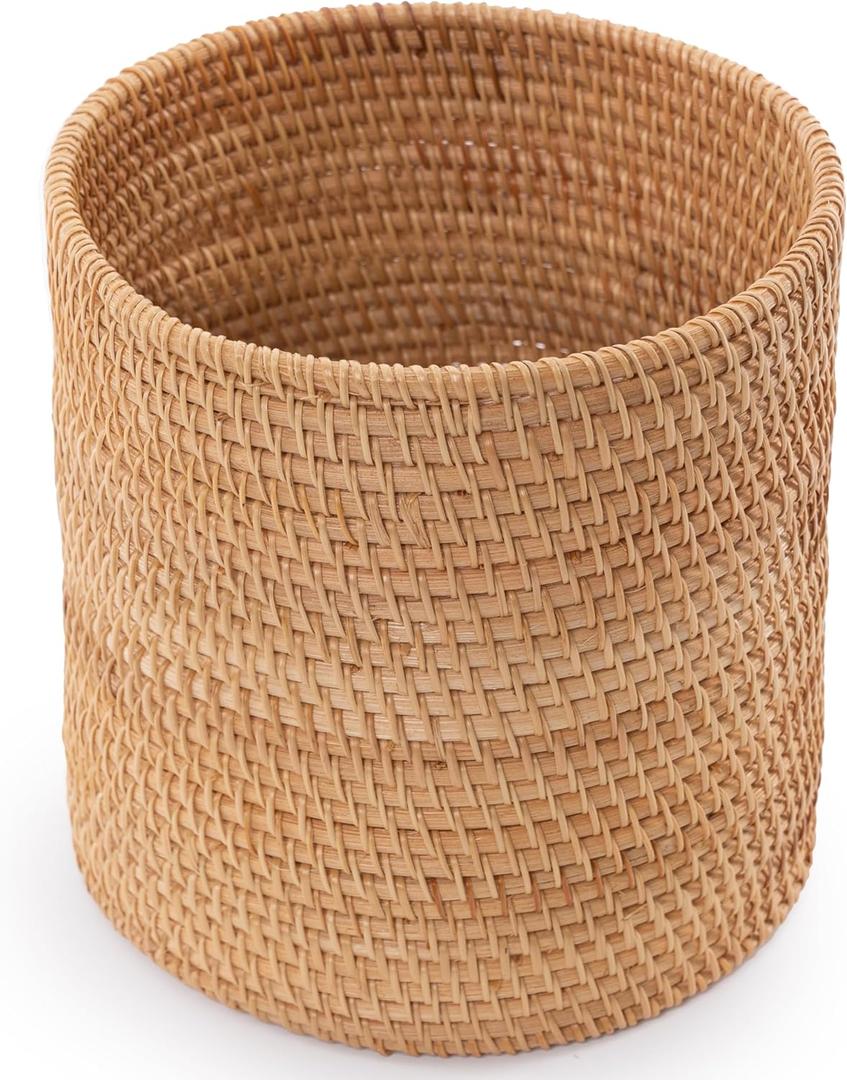 KOLWOVEN Mini Trash Cans, Mini Storage Bin Table, Desk Trash Can Mini, Narrow Trash Can Bathroom, Slim Garbage Can, Small Waste Basket, Desktop Trash Can KOLWOVEN Mini Trash Cans, Mini Storage Bin Table, Desk Trash Can Mini, Narrow Trash Can Bathroom, Slim Garbage Can, Small Waste Basket, Desktop Trash Can