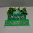 St. Patricks Day Decorations St Patricks Day Table Centerpieces St Patricks Wooden Blocks Sign with Lighted 3D Letters Timer Shamrocks and Flowers St. Patrick's Day Decor for Home Table Tiered Tray