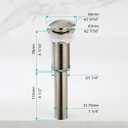 Lefton Pop-up Bathroom Sink Drain Stopper Without Overflow for Vessel Sink Lavotory Vanity, D01 (Brushed Nickel)