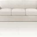 PrinceDeco T Cushion Sofa Slipcover 4 Pieces Sofa Covers for T Cushion Couch Soft Sofa Slip Covers Furniture Protector with 3 Individual T Shape Seat Covers (70"-88") Washable, Ivory