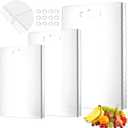 BIEOFFEI 3PCS Acrylic Cutting Board Set with Counter Lip Wave Edge, Clear Non-Slip Kitchen Boards for Countertop, Boards for Kitchen Utensils