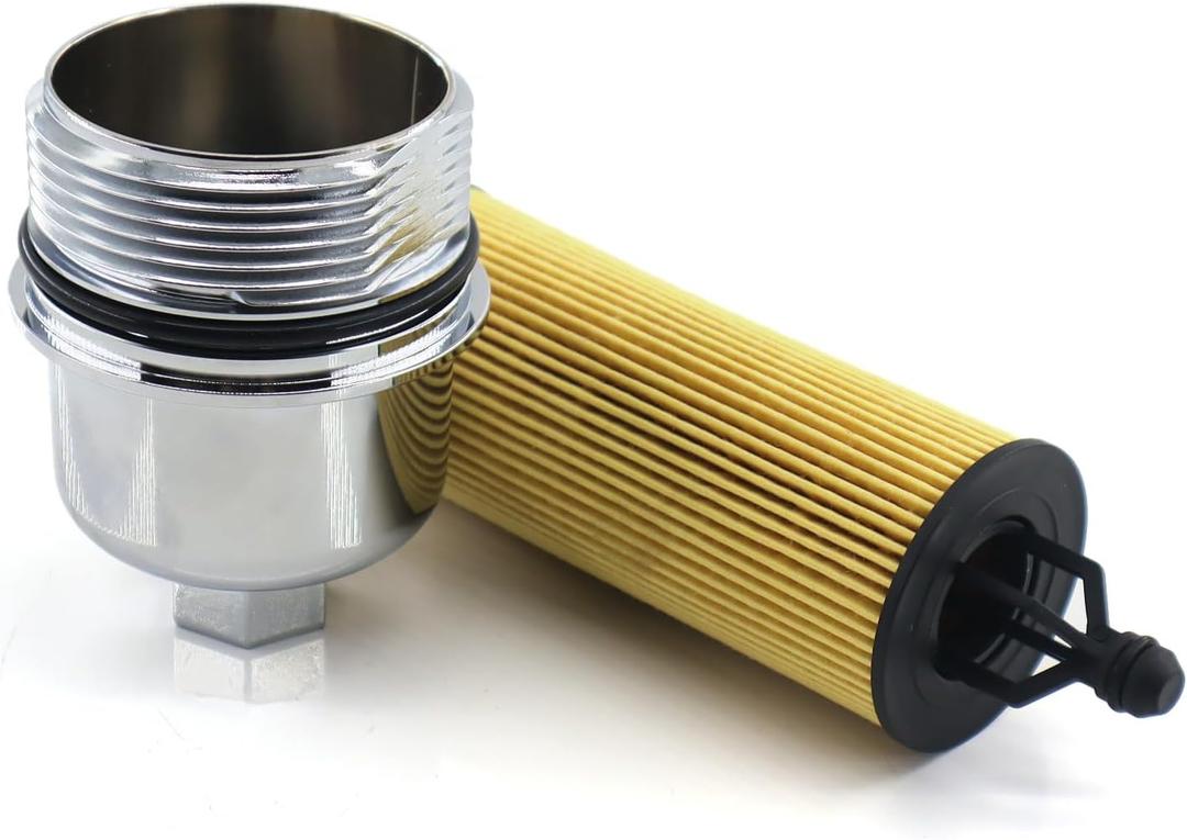 68191350AA Aluminum Engine Oil Filter and Oil Filter Housing Cap Assembly Fits For Chrysler Dodge Jeep Ram - 200, 300, Challenger, Charger, Durango, Cherokee, Wrangler,Replaces# 917-190, 68191349AC