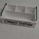 Smores Station with Handles - Smores Box, Smores Caddy (White), Smores Tray, Smores Kit Organizer - Perfect for Marshmallow Roasting Sticks, Chocolate, Smores Sticks, SMores Kit Maker