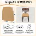 Chair Cushions for Dining Chairs - 17" x 16" x 2" D-Shaped Indoor Seat Cushions - Non Slip Chair Pads with Removable Ties and Washable Cover Set of 4 - Chair Leg Pads Included - Khaki