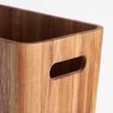 LiTY 3 Gallons Wooden Wastebaskets, Solid Acacia Wood Waste Basket with Handles, Rectangular Trash Can, Garbage Bin for Bedroom, Bathroom, Kitchen, Living Room, Office Decorative