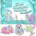 MATHARAGO Diamond Painting Kits - 5D Big Gems - Dinosaur Diamond Painting Keychains - Arts and Crafts for Kids Ages 6-8-12 - Diamond Art Keychains Stickers for Girls Gifts Party Ideas