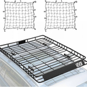 VEVOR Roof Rack Basket, 64 x 50 x 4.1 in, Universal Rooftop Cargo Carrier with Two 35.4 x 39.4 in Cargo Net,150 lbs Max Car Top Luggage Holder, 4.1 in Fence, Anti-Rust Alloy Steel, for SUV Truck Car