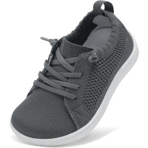 LeIsfIt Toddler Shoes Girls Boys Wide Shoes Kids Barefoot Shoes Zero Drop Minimalist Sneakers Slip on Tennis Shoes Dark Grey 7 Toddler