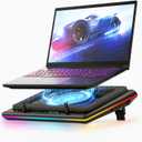 llano RGB Laptop Cooling Pad, Gaming Laptop Cooler with Powerful Turbofan, Fast Cooling Laptop 15.6-21in, Adjustable Speed, Touch Control, LCD Screen