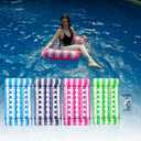 Inflatable Pool Float Mat for Adults - 49'' x 28'' Water Lounger with Headrest, Lightweight Floating Chair for Pool, Beach, Lake & River, Summer Relaxation, Party Fun