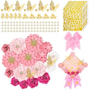 Paper Flowers for Graduation Cap Decoration Kit, Small Roses Flores for Crafts, 3D Flores for Shadow Box Projects