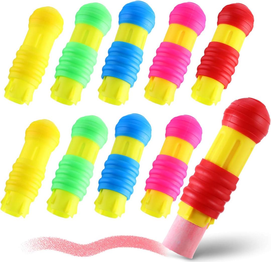 Outus 10 Pieces Railroad Chalk Holder Plastic Adjustable Chalk Clip for Teachers Students Office School Classroom