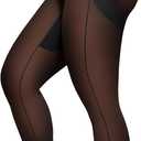SHAPELLX Tummy Control Shapewear for Women Capris Leggings Underwear High Waist Body Shaper Butt Lifting Seamless Panties Black, 2XL Plus